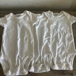 child of mine White Cotton Short-Sleeve Bodysuits - Set of 3